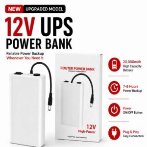 Premium12V Power Bank for WiFi Router & ONU – Up to 8 to 10 Hours Backup
