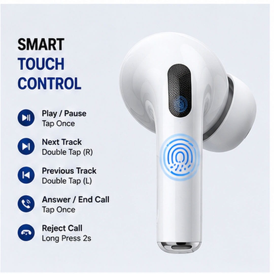 New Generation TWS Wireless Earbuds – Premium Sound, Touch Control & Charging Case - Image 3